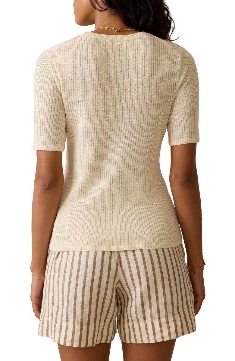 Faherty Miramar Rib Linen & Organic Cotton T-Shirt, Alternate, color, Summer Sand