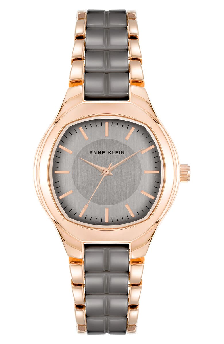 AK ANNE KLEIN Brushed Dial Ceramic Bracelet Watch, 32mm, Main, color, Taupe
