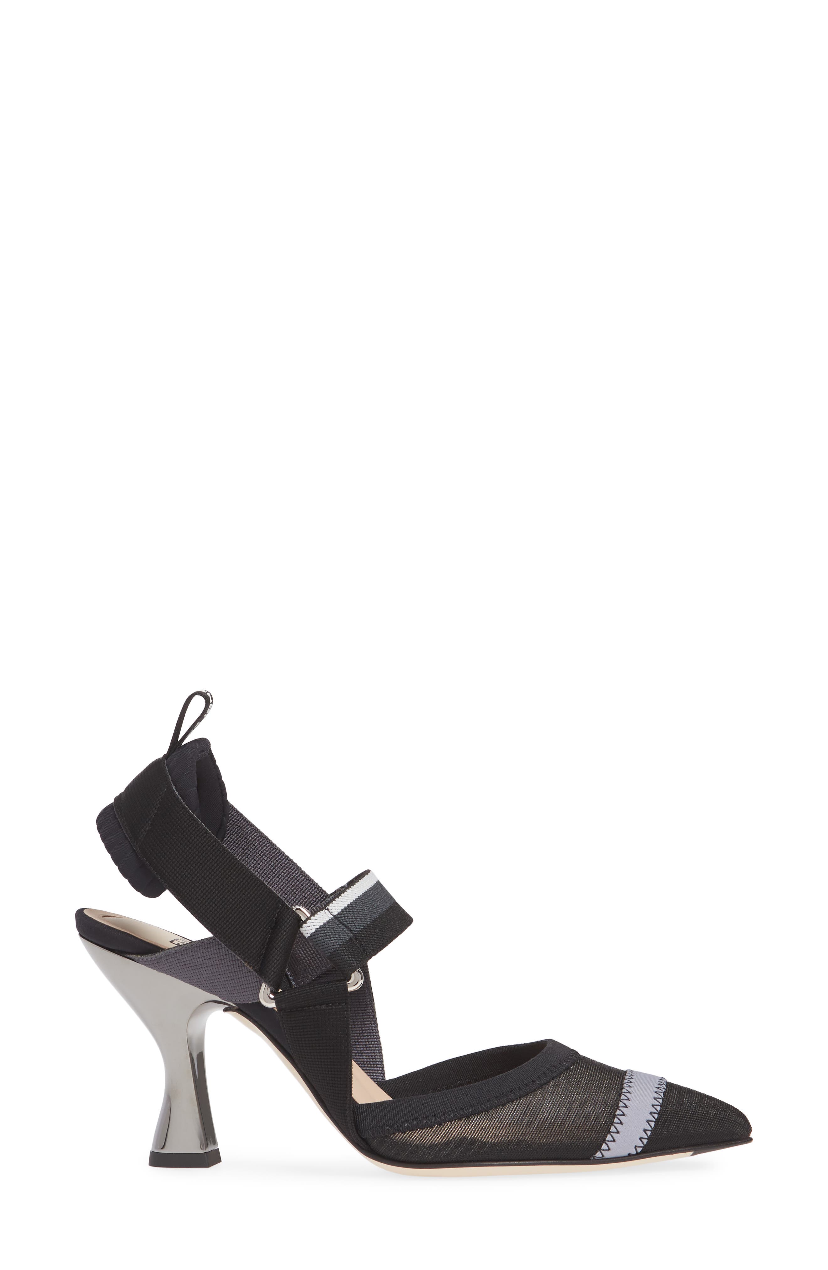 Fendi Colibri Mesh Slingback Pointed Toe Pump, Alternate, color, 