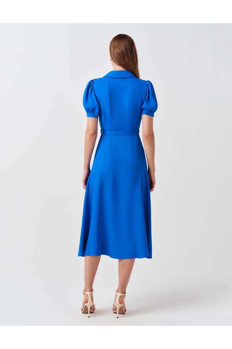 Phoebe Crepe Collared Button Down Dress, Alternate, color, Blue