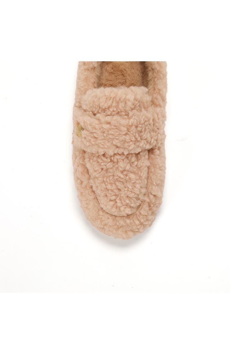 DEARFOAMS Madeline Luxe Teddy Loafer Slipper, Alternate, color, Latte