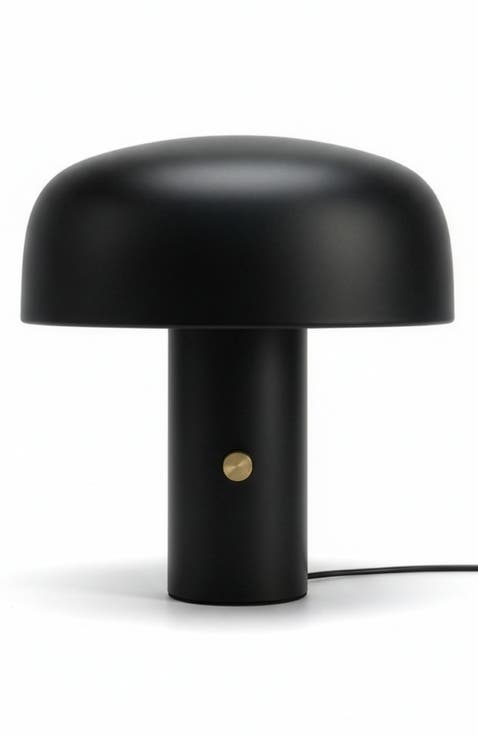Anita Cream 12" Modern and Elegant LED Table Lamp with Brass Rotary Knob