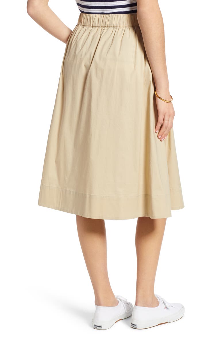 Pull-On A-Line Skirt, Alternate, color, TAN SAFARI