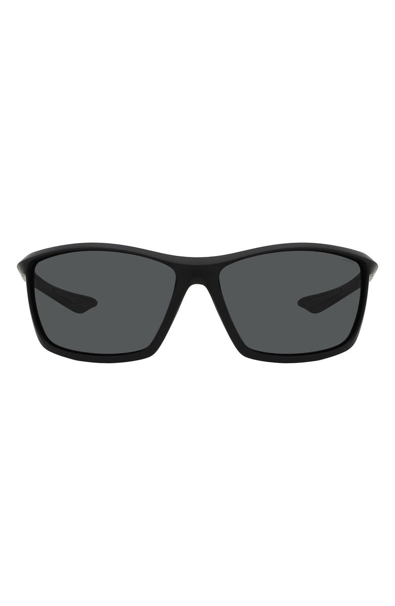 Fossil 63mm Polarized Rectangular Sunglasses, Main, color, Matte Black