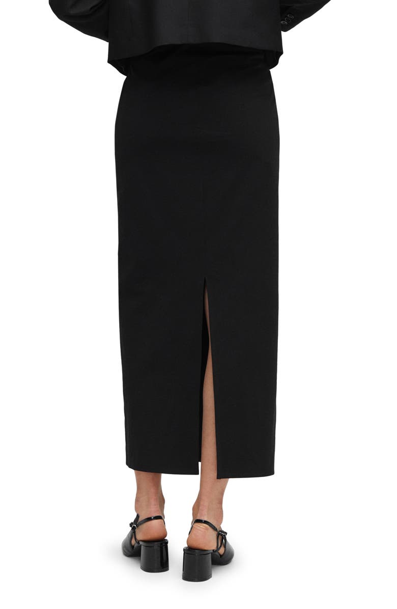 MANGO Fitted Back Slit Midi Skirt, Alternate, color,