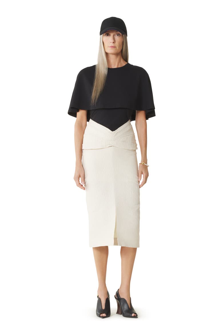 White Midi Skirt In Jacquard, Main, color, White
