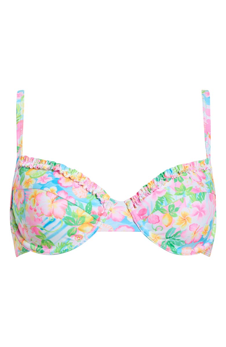 Kulani Kinis Double Ruffle Underwire Bikini Top, Alternate, color, Summer Daydreams