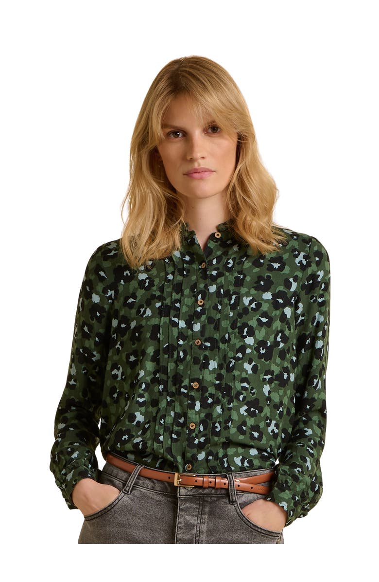 Brakeburn Mylla Long Sleeve Leopard Print Shirt, Main, color, Green