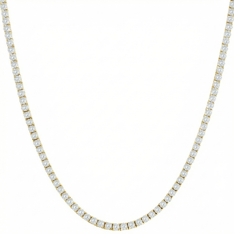 10Ct TW Lab Grown Diamond Tennis Necklace 14K Gold 16.5"