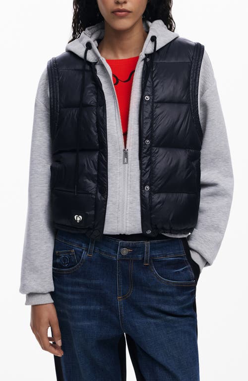 Desigual Layered Zip Hoodie In Gray