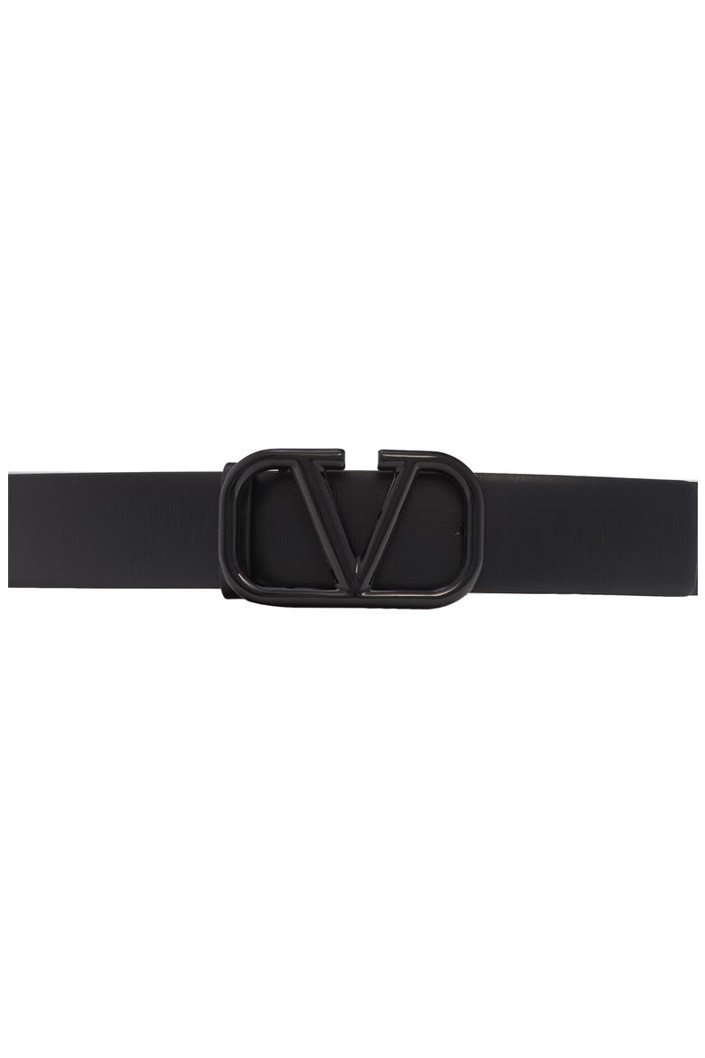 VLOGO Buckle Leather Belt, Alternate, color, NERO