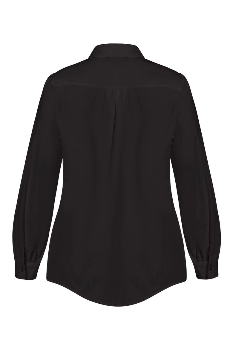 Clean Look Long Sleeve Cotton Button-Up Shirt, Alternate, color, BLACK