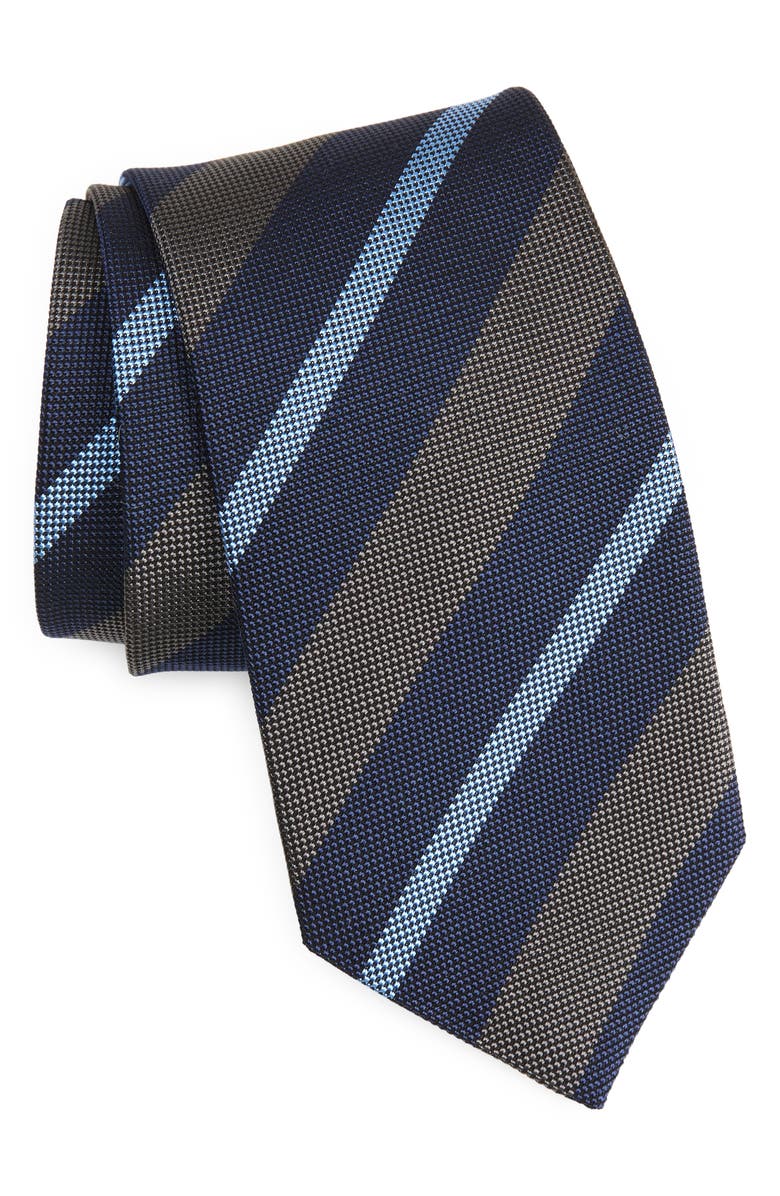 David Donahue Stripe Silk Tie, Main, color,