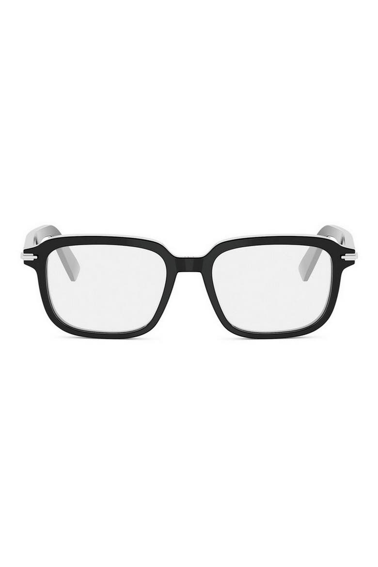 'DiorBlacksuit O S26I 53mm Rectangular Optical Glasses, Main, color, SHINY BLACK