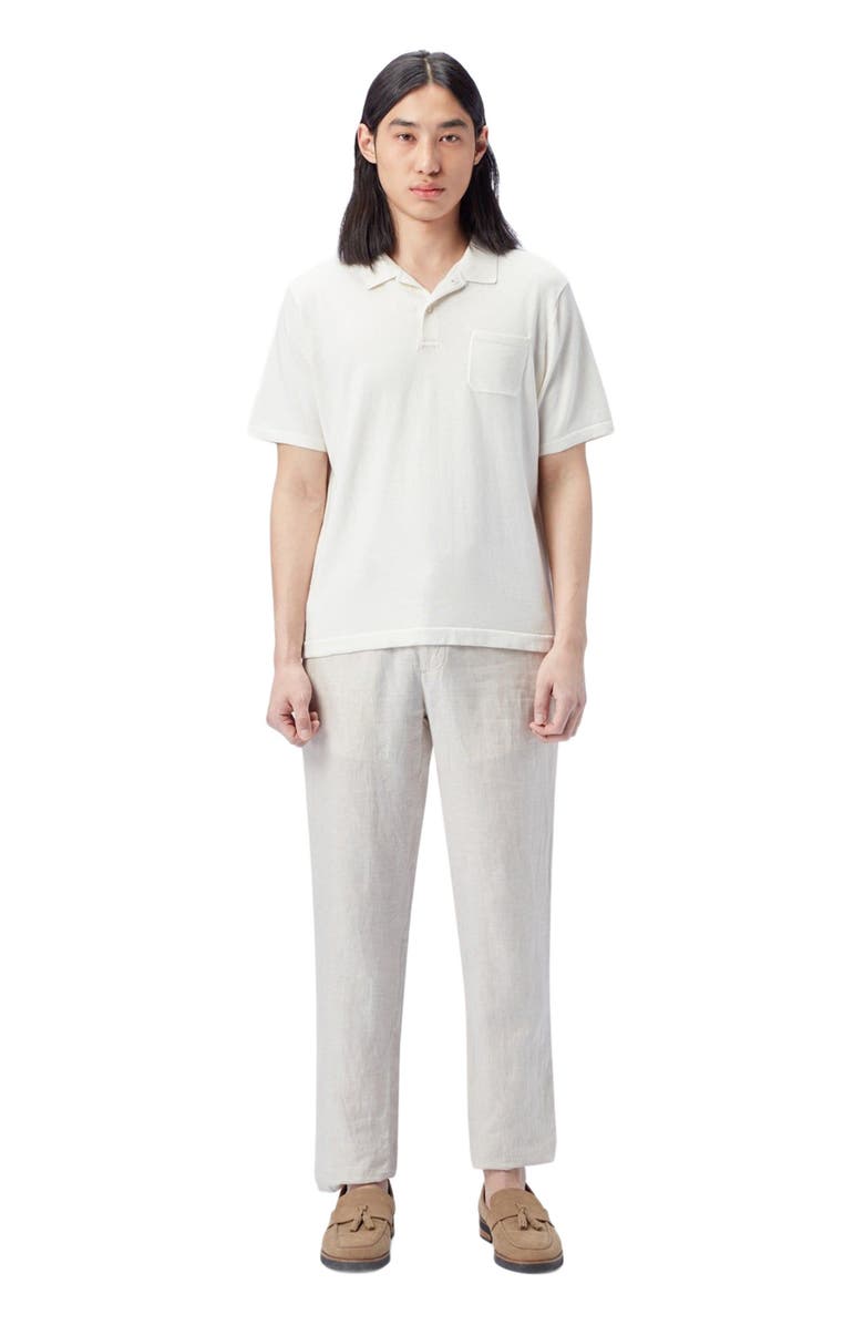 GOBI Mongolian Cashmere Men's Cotton Silk Cashmere Blend Polo Shirt, Alternate, color, Whisper White