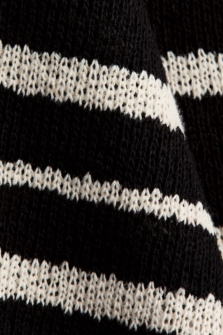 Knitted Halterneck Dress, Alternate, color, Black/striped
