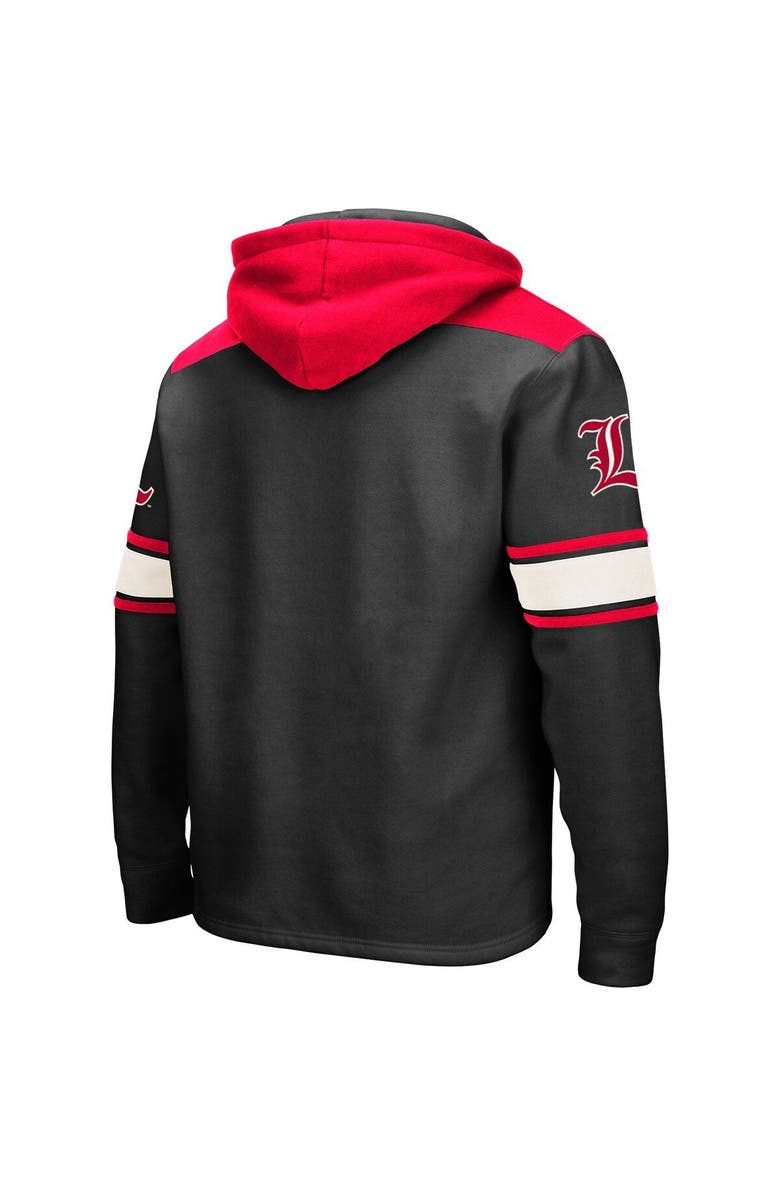 COLOSSEUM Men's Colosseum Black Louisville Cardinals 2.0 Lace-Up Logo Pullover Hoodie, Alternate, color, Black