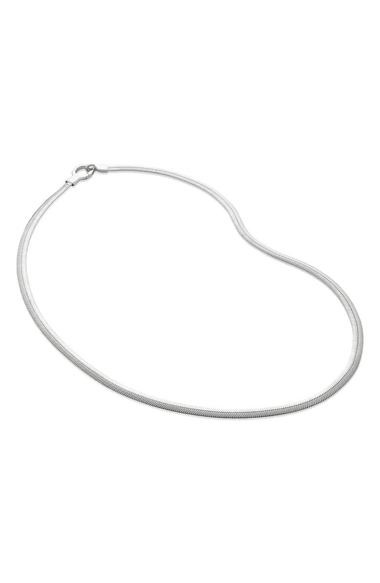 Monica Vinader Wide Snake Chain Necklace, Main, color, Sterling Silver