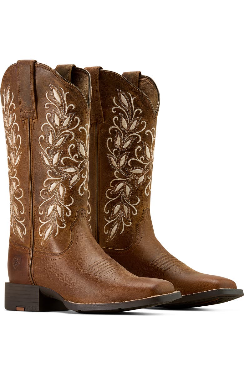 Ariat Round Up Holly Western Boot, Alternate, color, Pearl