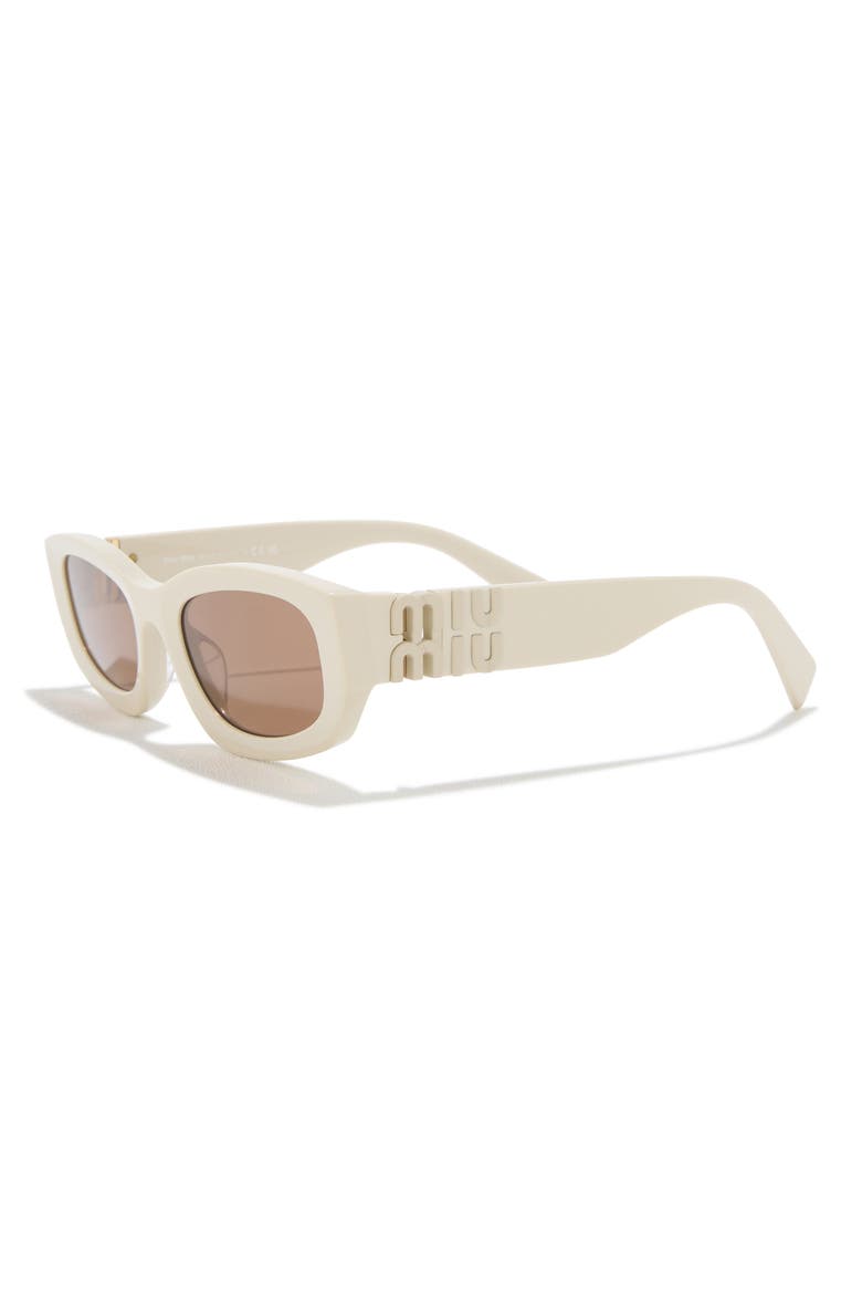 53mm Irregular Sunglasses, Alternate, color, MILK / BROWN