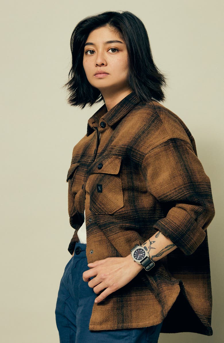 Nixon The Scout Camo Strap Watch, 35mm, Alternate, color, Silver / Charcoal