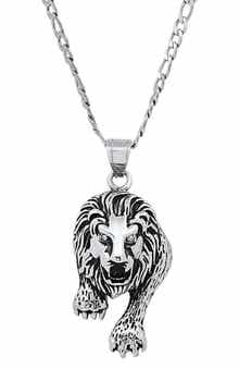 HMY JEWELRY Stainless Steel Prowling Lion Necklace