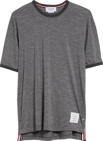 Thom Browne Ringer Stretch Wool T-Shirt | Nordstrom