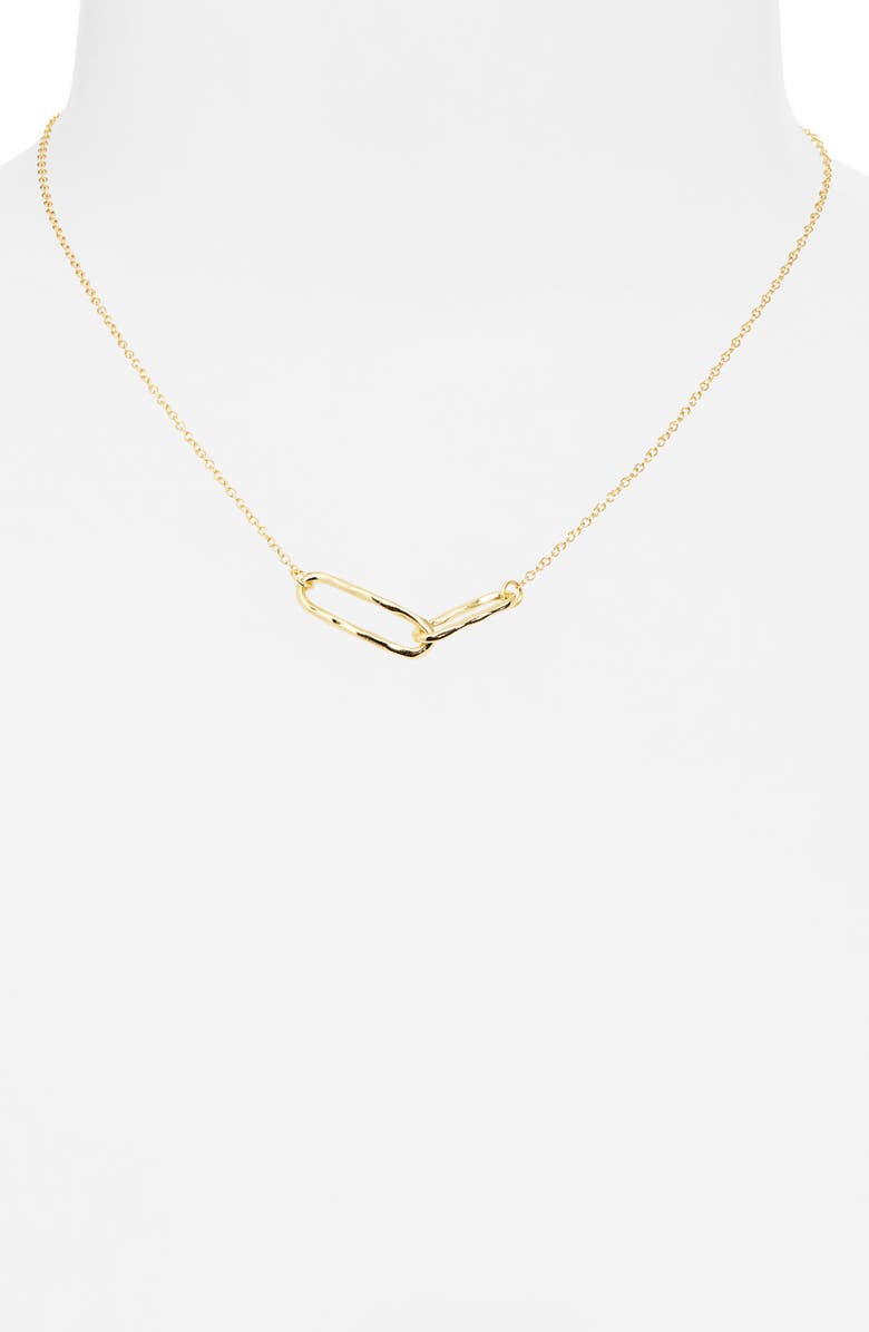 ARGENTO VIVO Paper Clip Link Pendant Neckalce, Main, color, Gold