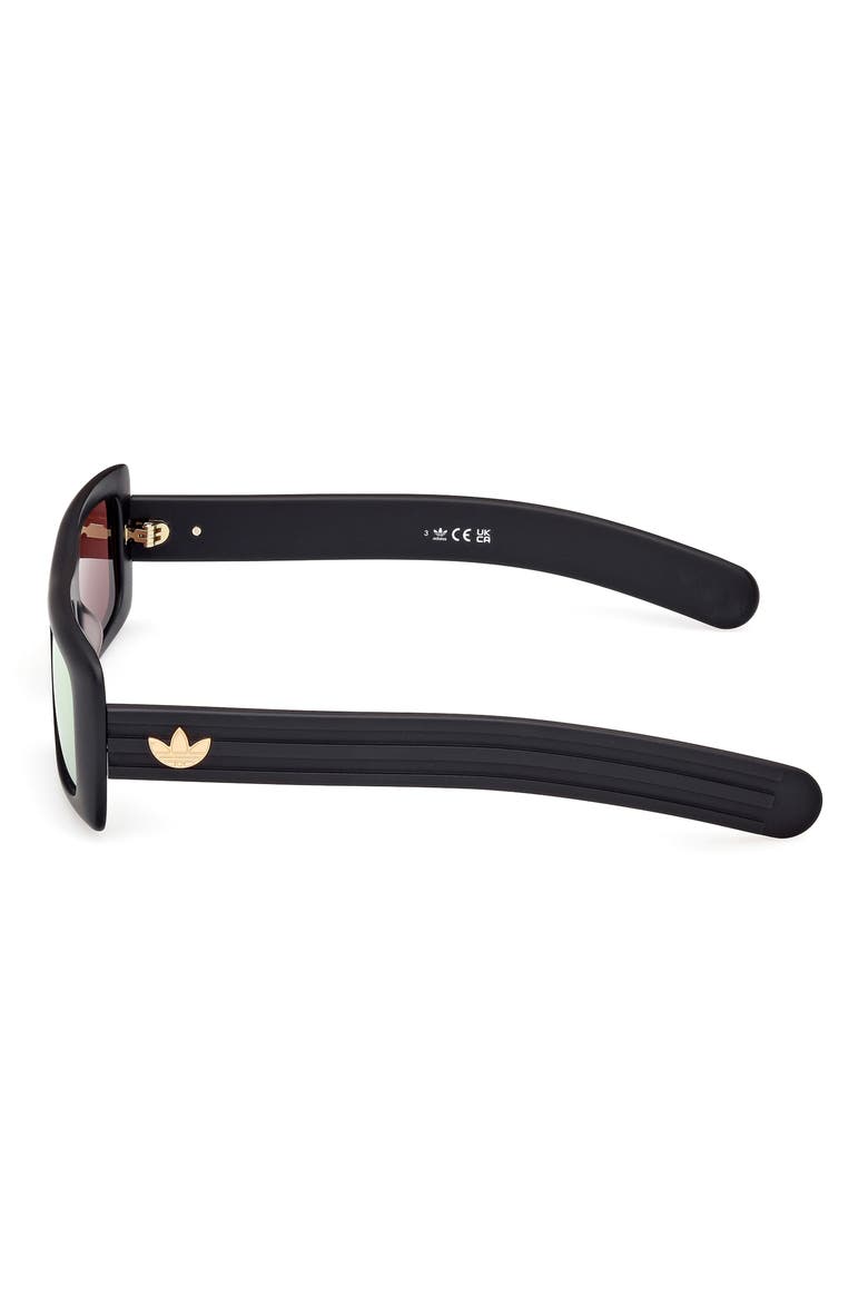 Rectangular Sunglasses, Alternate, color, MATTE BLACK/ BROWN MIRROR