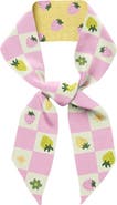 Centinelle Strawberry Checkers Twilly Ribbon Scarf