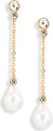 NORDSTROM RACK Faux Pearl & Crystal Drop Earrings