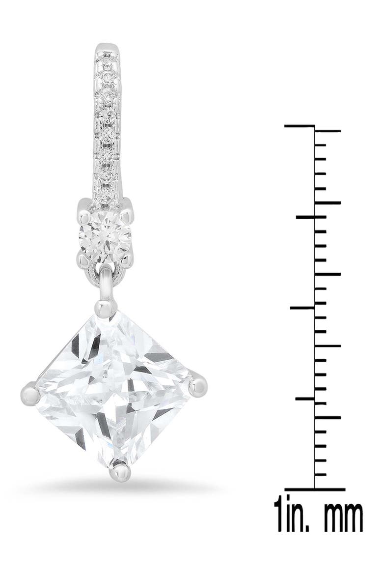 Simulated Diamond Drop Earrings, Alternate, color, SILVER