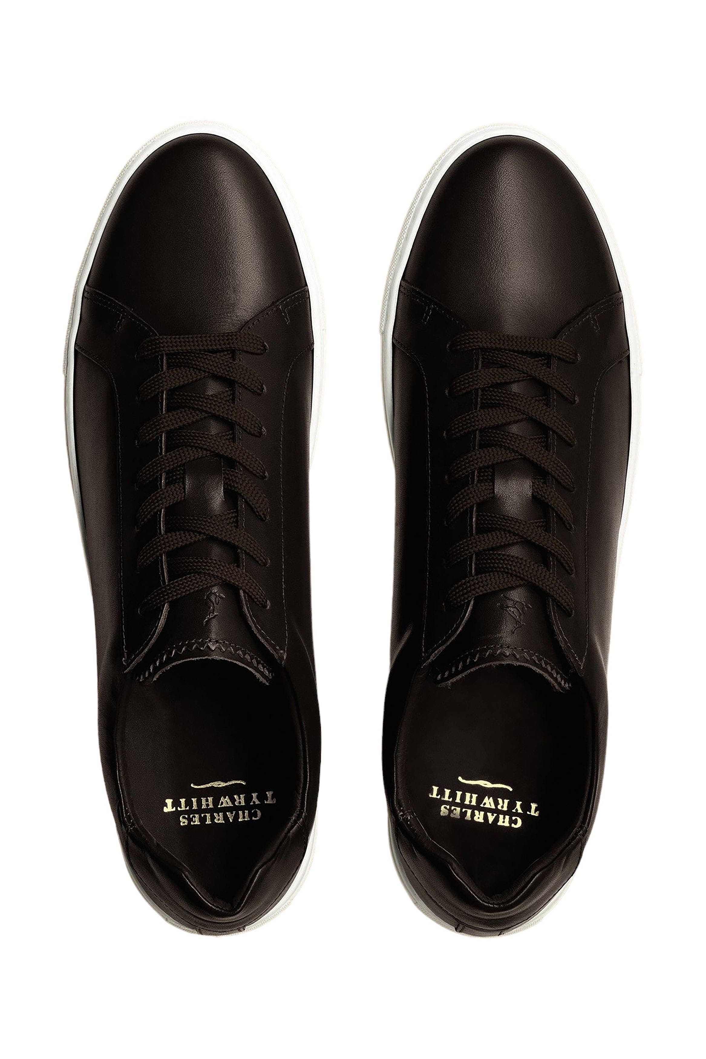 Charles Tyrwhitt Leather Sneaker, Alternate, color, Dark Chocolate
