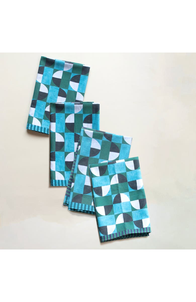 Supra Endura Pop Checker Organic Napkins - Set of 4, Main, color, Multi