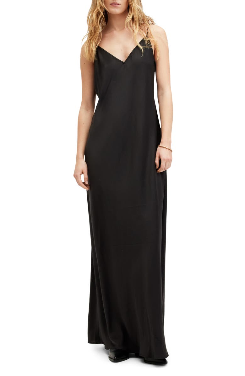AllSaints Hayes Slipdress & Short Sleeve Sweater, Alternate, color, 
