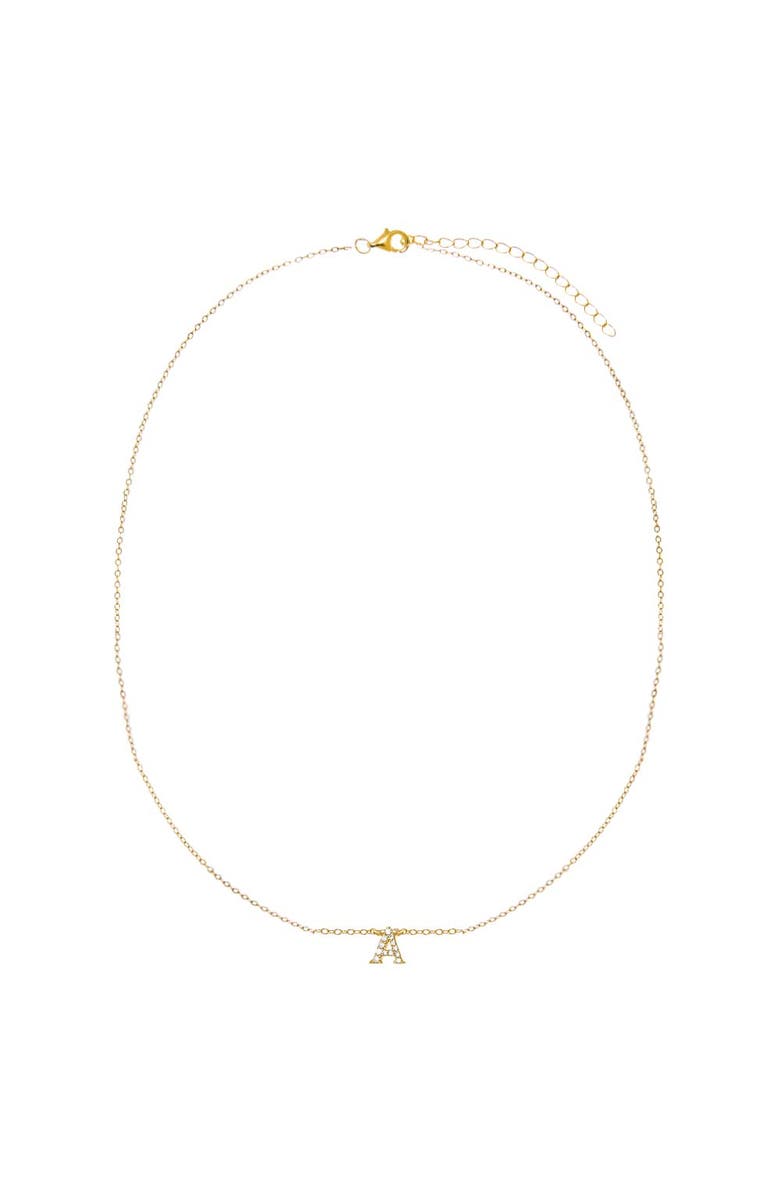 BY ADINA EDEN Pave Mini Initial Pendant Necklace, Alternate, color, Gold - A