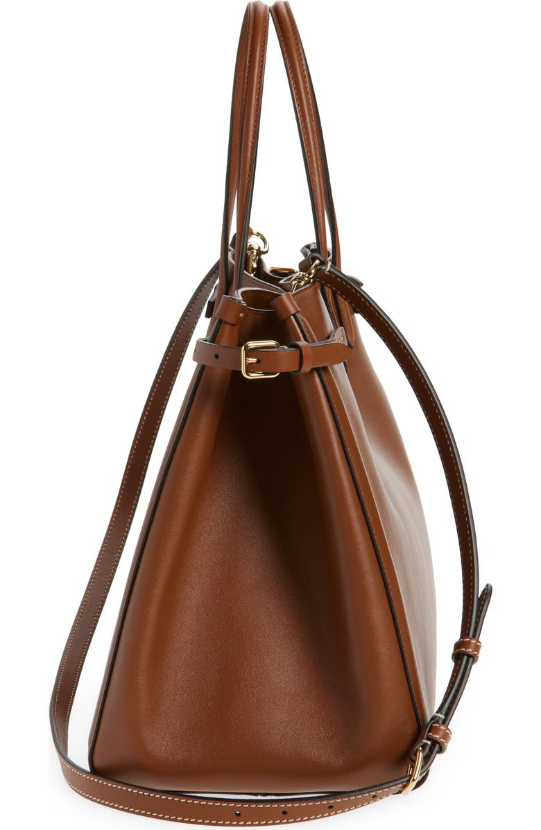 Valentino Garavani Medium Antibes Leather Tote, Alternate, color, N58 Tobacco