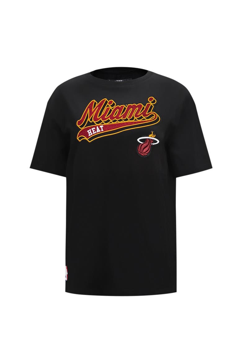 Women's Pro Standard Black Miami Heat Script Boyfriend T-Shirt, Alternate, color, Black