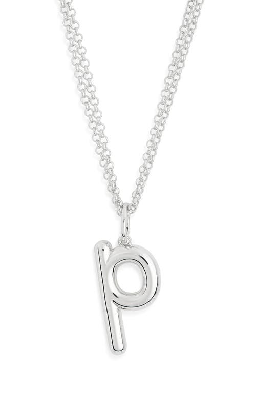 Leith Lowercase Initial Bubble Pendant Necklace In Silver