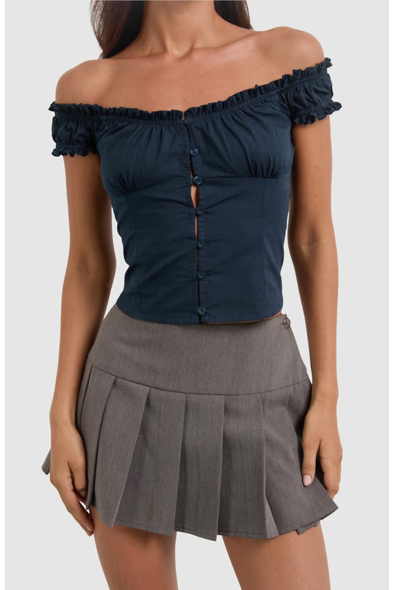 Chen Milkmaid Top, Main, color, DARK NAVY