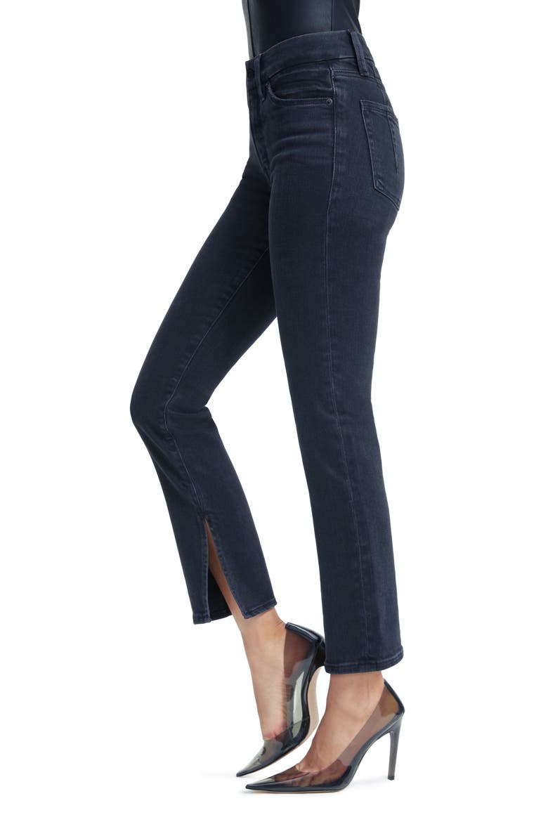 Good Legs Darted High Waist Straight Leg Jeans, Alternate, color, BLACK302