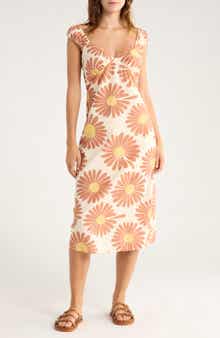 Billabong Shine On Floral Print Midi Dress