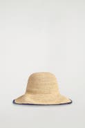 COS Contrast-trim Raffia Hat