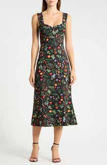 Floral Bustier Midi Dress