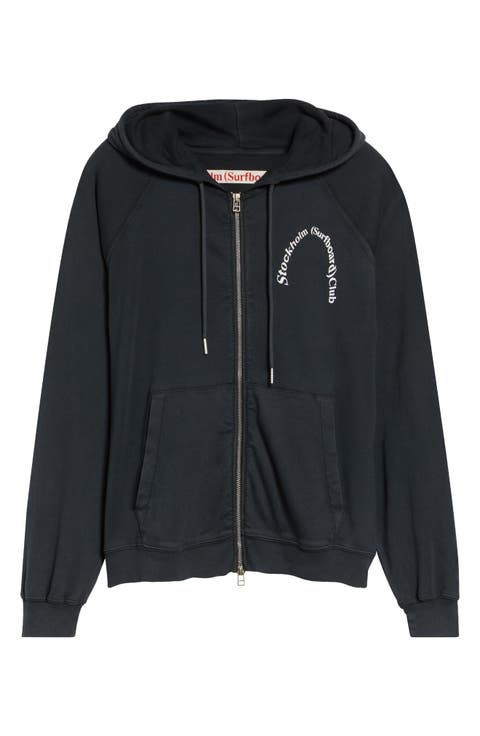 Petite Logo Organic Cotton Zip Graphic Hoodie