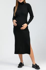 PIETRO BRUNELLI MATERNITY Penelope Long Sleeve Rib Maternity Midi Sweater Dress