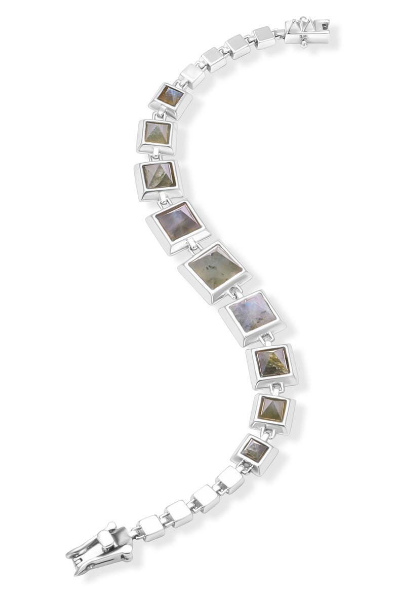Graduated Pyramid Labradorite Bracelet, Main, color, SILVER/ LABRADORITE