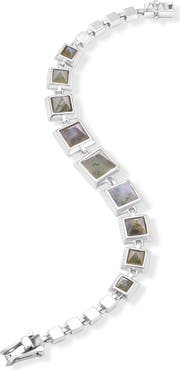 eddieBorgo Graduated Pyramid Labradorite Bracelet