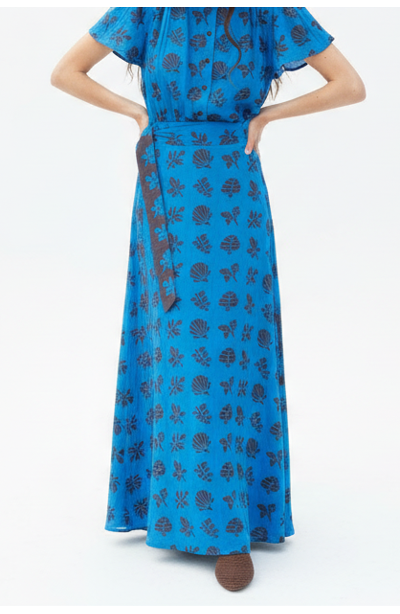 Ace & Jig Sangria Reversible Maxi Wrap Skirt, Main, color, Azure