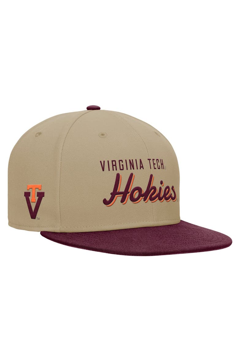 Men's Nike Beige/Maroon Virginia Tech Hokies Pro Dri-FIT Snapback Hat, Main, color, Beige